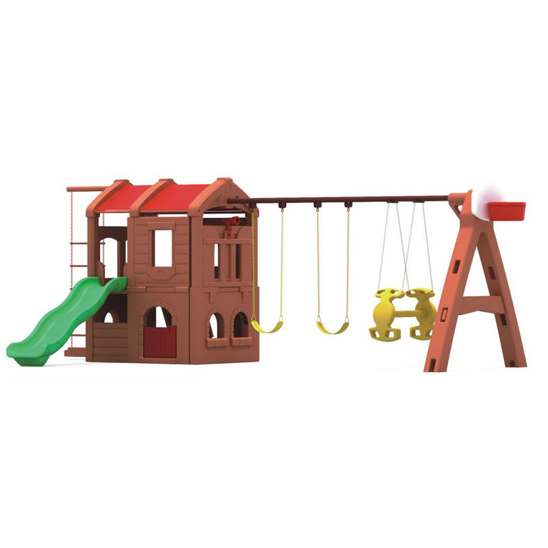 plastic swing and slide set
